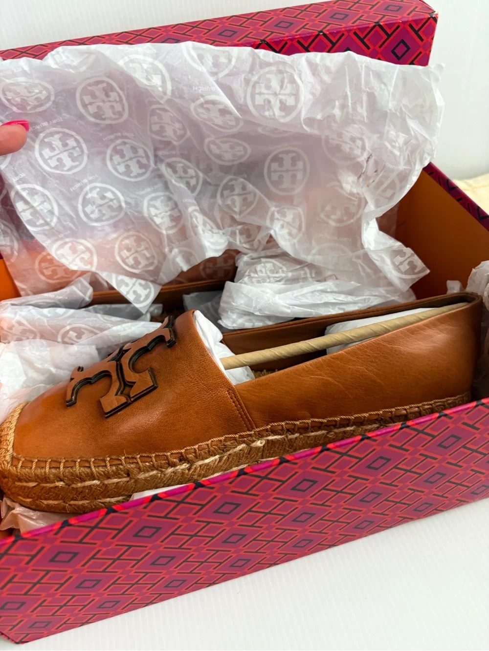 Tory Burch Women's INES Platform Espadrilles Tan 8.5 NIB